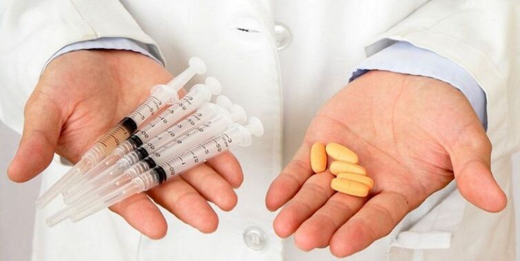 injekcijos ir tabletės nuo nugaros skausmo