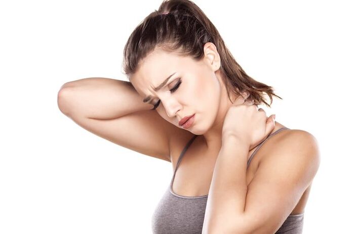 Skausmas ir sustingimas kakle yra gimdos kaklelio osteochondrozės simptomai